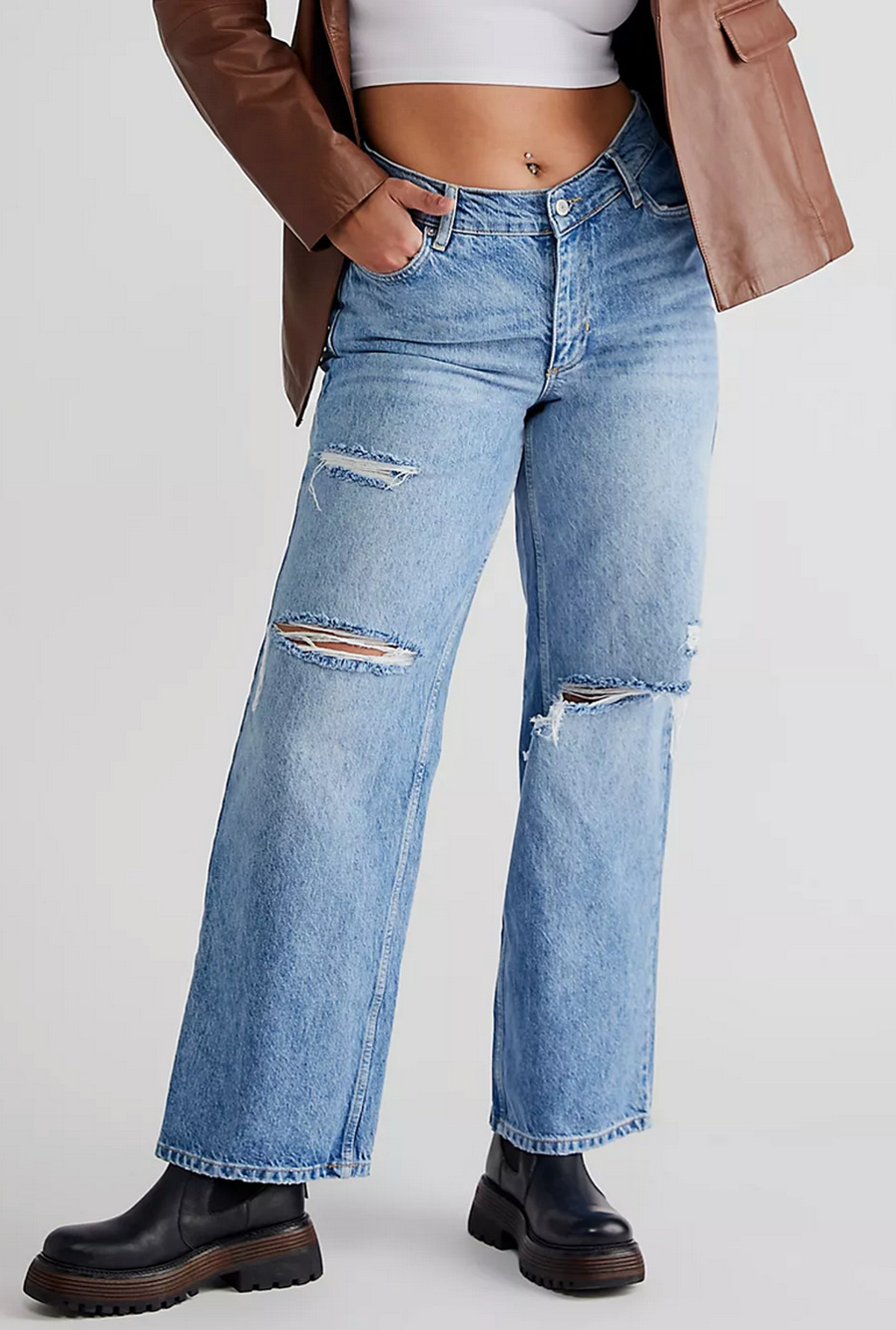FREE PEOPLE WE THE FREE CRVY FEVER PITCH BOYFRIEND DISTRESSED JEANS OB1338043 27